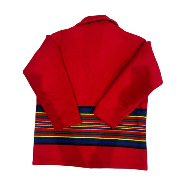Pendleton High Grade Serape Striped Red Wool Coat - Picture 2 of 5